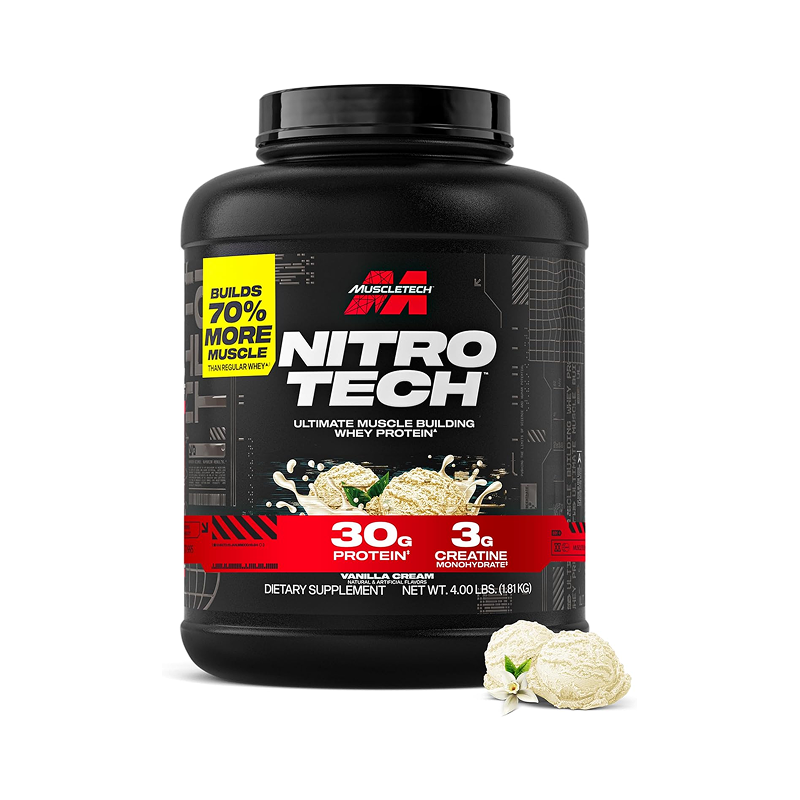 【即日発送】Muscletech Nitro Tech 4lbs 1.81 kg Muscle Tech Nitro Tech Vanilla 4Lbs (1.81Kg) Us 1 Base Box: Buy