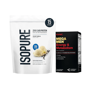 Combo Isopure Creamy Vanilla + Mega Men Energia & Metabolismo