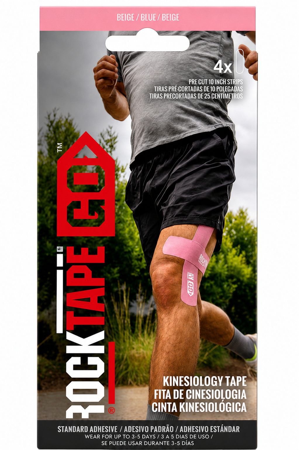 RockTape GO 4 Strip Pack Beige 2 in x 10 in