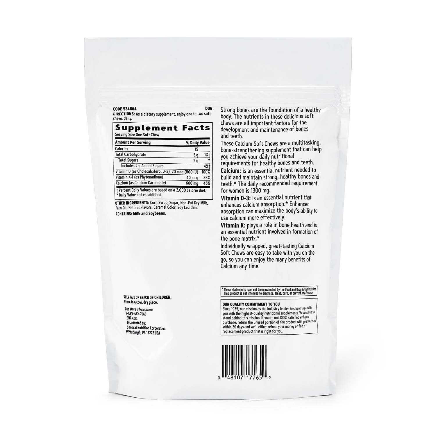 GNC Calcium Soft Chews 600 mg