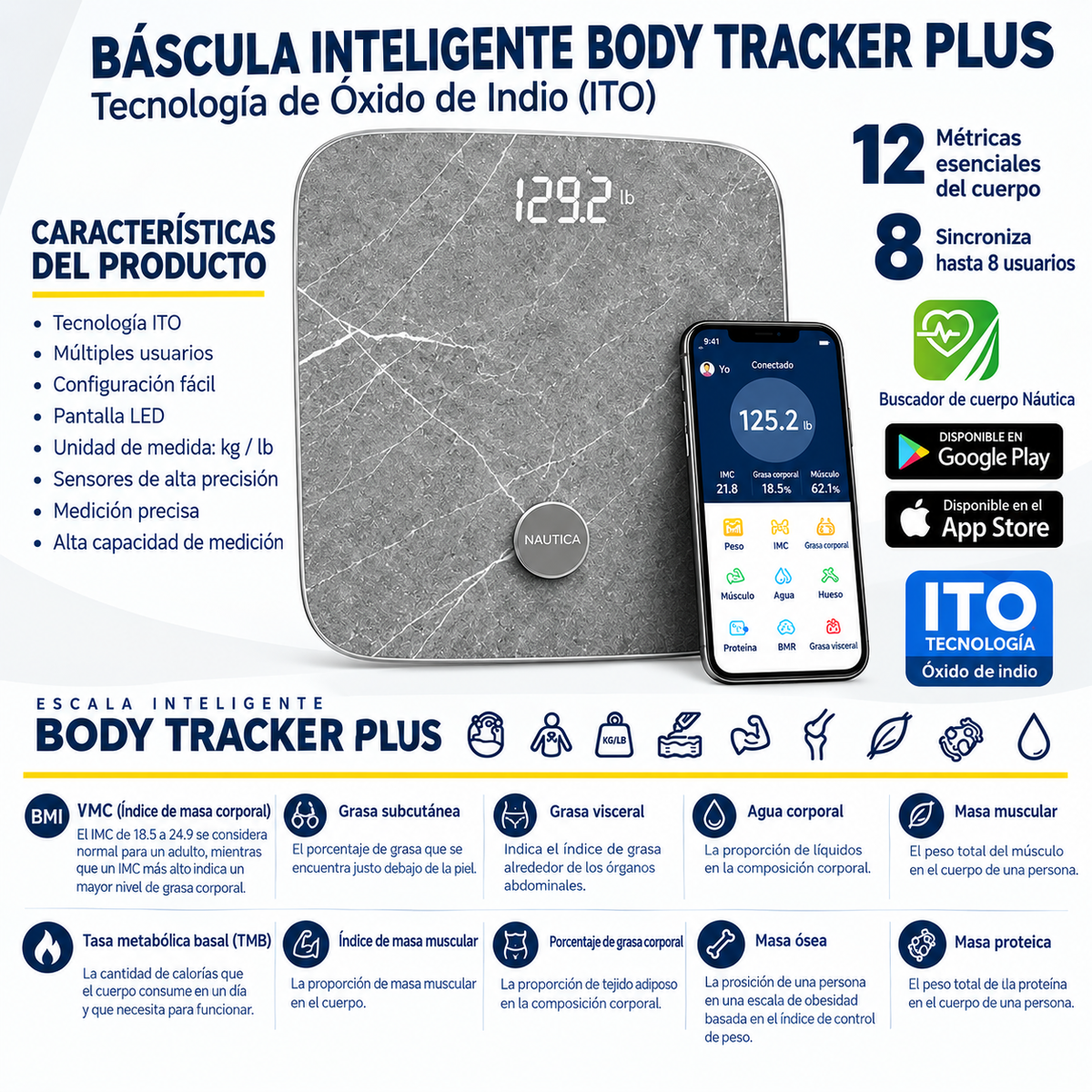 Báscula Nautica Smart Body Tracker Plus