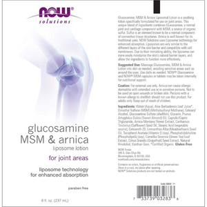 Now® Solutions - Glucosamine MSM & Arnica 8 Oz.