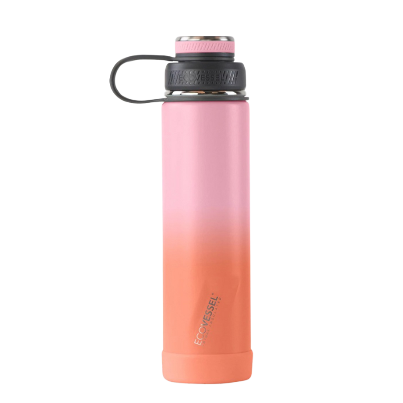 Ecovessel Boulder Insulated Stainless Steel Bottle 24 Oz - Ombre Coral Sand