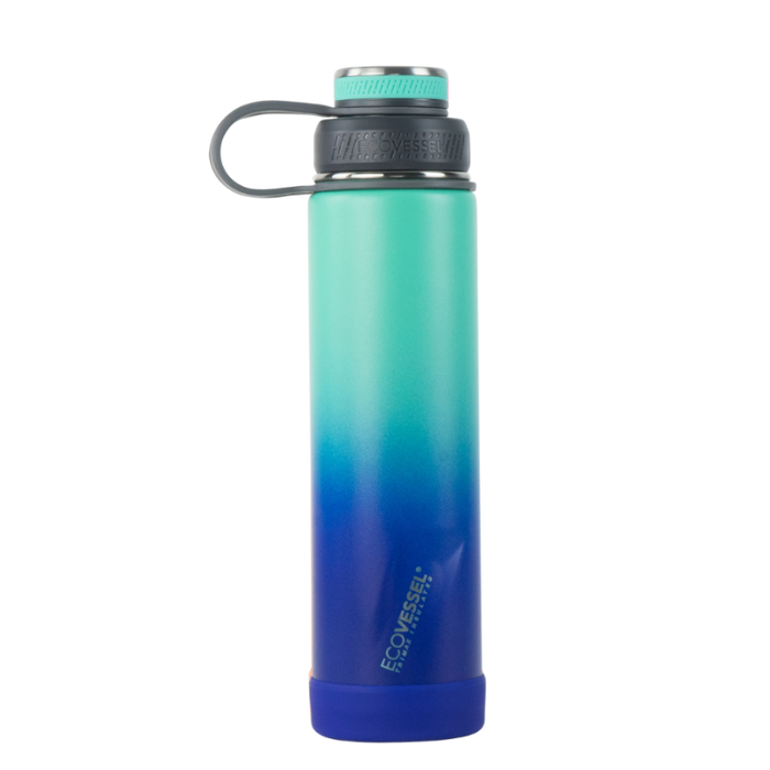 Ecovessel Boulder Insulated Stainless Steel Bottle 24 Oz. - Ombre Galactic Ocean