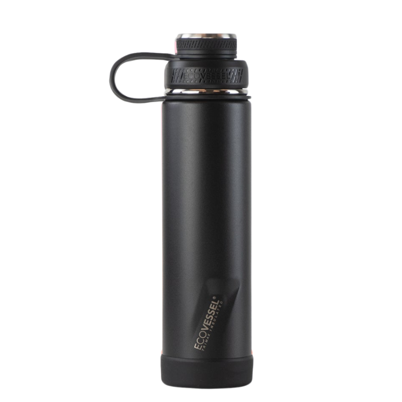 Ecovessel Boulder Insulated Stainless Steel Bottle 24 Oz. - Black Shadow