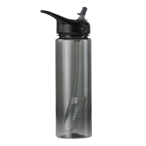 Ecovessel Wave Itritan Plastic Bottle With Flip Straw Lid 24 Oz - Black Shadow